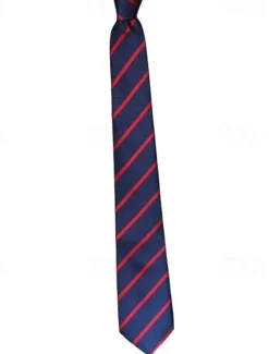Online OUKU 1Pc Men's Wedding Tie Narrow Stripe Tie 8cm Wide Men Arrow Pattern Tie Blue