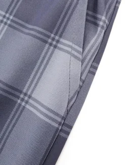 Best OUKU Plaid Business Men's 3D Print Pants Trousers Outdoor Daily Wear Streetwear Polyester Black Blue Khaki S M L Medium Waist Elasticity Pants