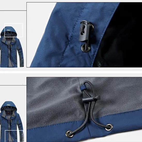 Clearance OUKU Plus Size Men's Waterproof Hiking Jacket Rain Jacket Hoodie Jacket Detachable hat Windbreaker Raincoat Outdoor Windproof Weatherproof Lightweight Breathable Trench Coat Outerwear Top Fishing Climbing
