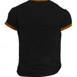 Outlet OUKU Pumpkin Boo Retro Vintage Men's 3D Print T shirt Tee Street Casual Daily Halloween T shirt Short Sleeve Half Zip Shirt Summer Spring Clothing Apparel S M L XL XXL XXXL Black