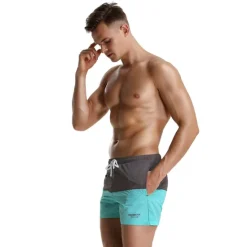Hot OUKU SEOBEAN® Men's Swim Trunks Swim Shorts Quick Dry Board Shorts Bathing Suit with Pockets Drawstring Swimming Surfing Beach Water Sports Patchwork Spring Summer / Micro-elastic Light Blue