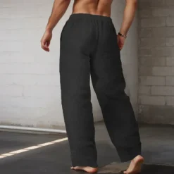 Hot OUKU Skull Dark Men's Casual Pants Straight Leg Full Length Holiday Inelastic Black