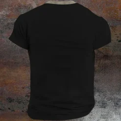 New OUKU Skull Fashion Designer Comfortable Men's 3D Print Henley Shirt Casual Daily T shirt Short Sleeve Henley Shirt Summer Clothing Apparel S M L XL XXL XXXL Black
