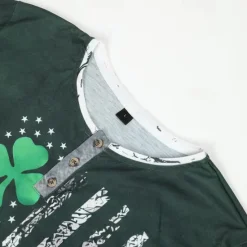 Discount OUKU St.Patrick's Day Men's Henley Shirt Tee Graphic Clover National Flag Henley Clothing Apparel 3D Print Daily St.Patrick's Day Long Sleeve Button-Down Print Fashion Designer