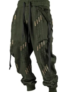 Discount OUKU Stripe Casual Men's 3D Print Sweatpants Joggers Pants Trousers Outdoor Street Casual Daily Polyester Black Navy Blue Brown S M L Mid Waist Elasticity Pants