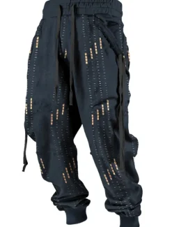 Discount OUKU Stripe Casual Men's 3D Print Sweatpants Joggers Pants Trousers Outdoor Street Casual Daily Polyester Black Navy Blue Brown S M L Mid Waist Elasticity Pants