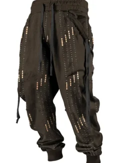 Discount OUKU Stripe Casual Men's 3D Print Sweatpants Joggers Pants Trousers Outdoor Street Casual Daily Polyester Black Navy Blue Brown S M L Mid Waist Elasticity Pants