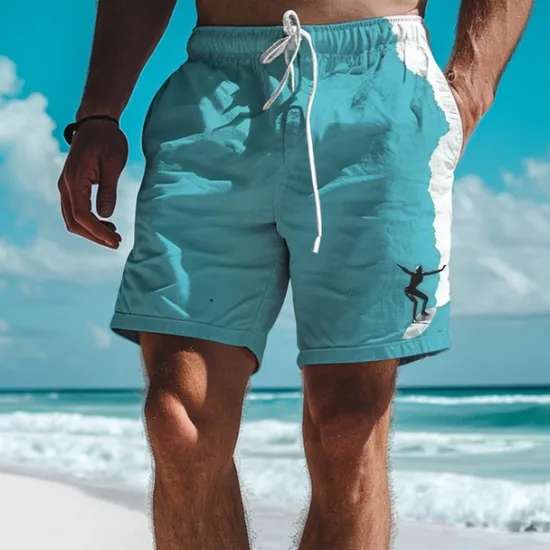 Clearance OUKU Surf Men's Resort 3D Printed Board Shorts Swim Trunks Elastic Waist Drawstring with Mesh Lining Aloha Hawaiian Style Holiday Beach S TO 3XL