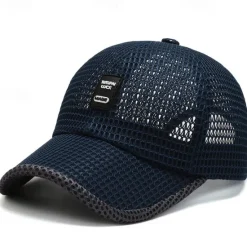 OUKU Unisex Baseball Cap Adjustable Sun Hat Black Blue Hollow Out Polyester Travel Beach Outdoor Vacation Plain Sunscreen Breathable Fashion