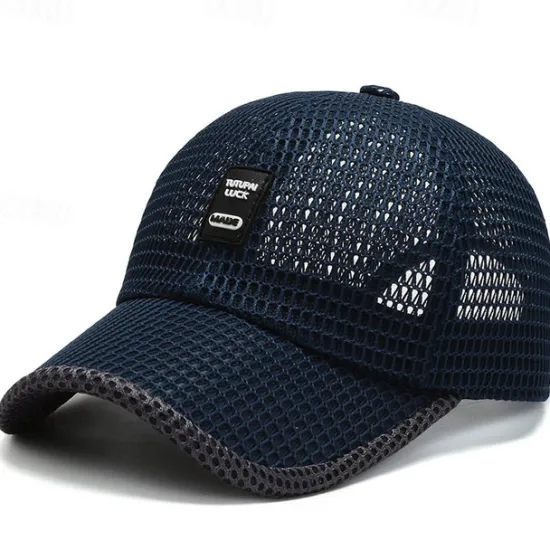 OUKU Unisex Baseball Cap Adjustable Sun Hat Black Blue Hollow Out Polyester Travel Beach Outdoor Vacation Plain Sunscreen Breathable Fashion