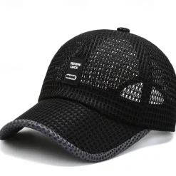 OUKU Unisex Baseball Cap Adjustable Sun Hat Black Blue Hollow Out Polyester Travel Beach Outdoor Vacation Plain Sunscreen Breathable Fashion