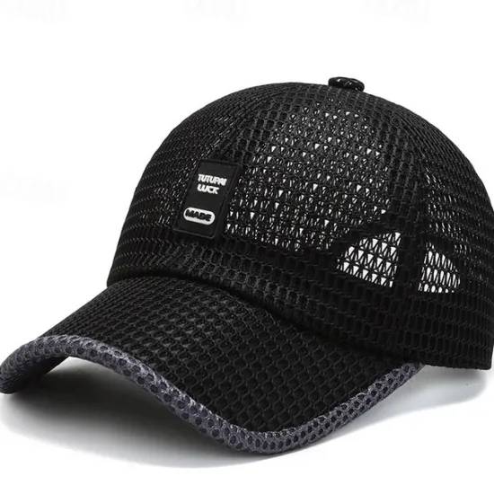 OUKU Unisex Baseball Cap Adjustable Sun Hat Black Blue Hollow Out Polyester Travel Beach Outdoor Vacation Plain Sunscreen Breathable Fashion