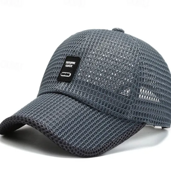 OUKU Unisex Baseball Cap Adjustable Sun Hat Black Blue Hollow Out Polyester Travel Beach Outdoor Vacation Plain Sunscreen Breathable Fashion