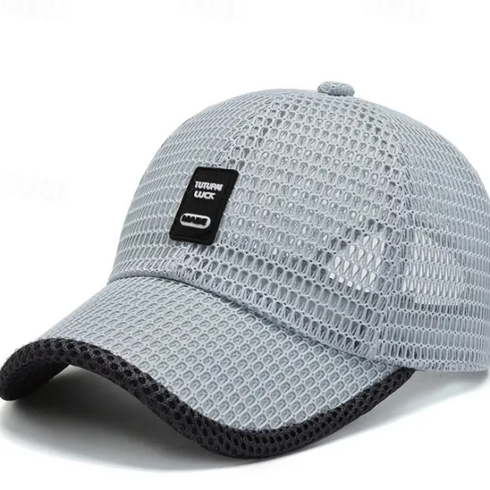 OUKU Unisex Baseball Cap Adjustable Sun Hat Black Blue Hollow Out Polyester Travel Beach Outdoor Vacation Plain Sunscreen Breathable Fashion