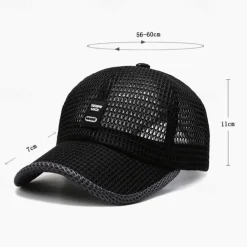 OUKU Unisex Baseball Cap Adjustable Sun Hat Black Blue Hollow Out Polyester Travel Beach Outdoor Vacation Plain Sunscreen Breathable Fashion