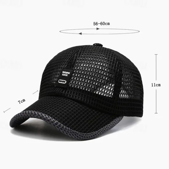 OUKU Unisex Baseball Cap Adjustable Sun Hat Black Blue Hollow Out Polyester Travel Beach Outdoor Vacation Plain Sunscreen Breathable Fashion
