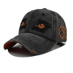 OUKU Unisex Baseball Cap Baseball Hat Black White Cotton Embroidery Washed Travel Beach Outdoor Vacation Plain Adjustable Fashion