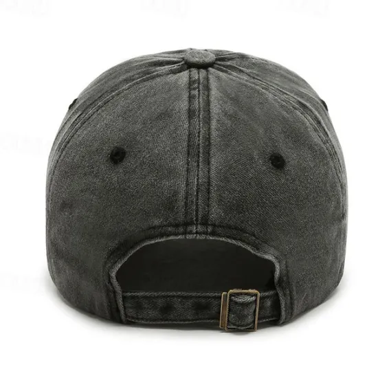Discount OUKU Unisex Baseball Cap Black Yellow Cotton Washed Travel Beach Outdoor Vacation Plain Adjustable Fashion Eye Protection
