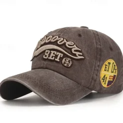 Best OUKU Unisex Baseball Cap Sun Hat Black Red Polyester Washed Casual Minimalism Outdoor Vacation Graphic Letter Adjustable Sunscreen Fashion