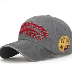 Best OUKU Unisex Baseball Cap Sun Hat Black Red Polyester Washed Casual Minimalism Outdoor Vacation Graphic Letter Adjustable Sunscreen Fashion