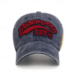 Best OUKU Unisex Baseball Cap Sun Hat Black Red Polyester Washed Casual Minimalism Outdoor Vacation Graphic Letter Adjustable Sunscreen Fashion