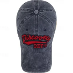 Best OUKU Unisex Baseball Cap Sun Hat Black Red Polyester Washed Casual Minimalism Outdoor Vacation Graphic Letter Adjustable Sunscreen Fashion
