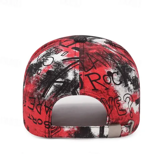 Best OUKU Unisex Baseball Cap Sun Hat Black Red Cotton Travel Beach Outdoor Vacation Graffiti Adjustable Sunscreen Fashion