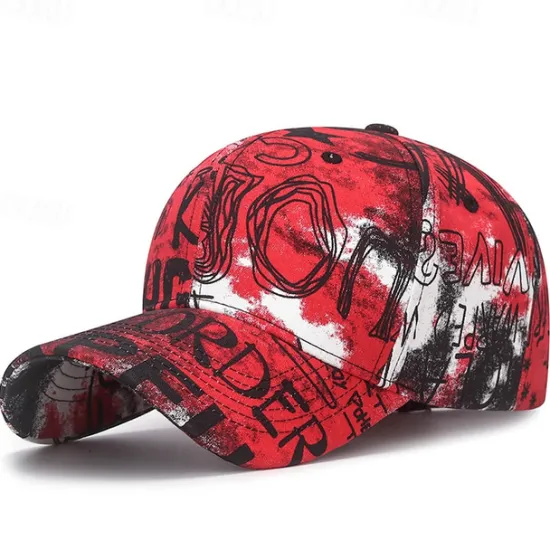 Best OUKU Unisex Baseball Cap Sun Hat Black Red Cotton Travel Beach Outdoor Vacation Graffiti Adjustable Sunscreen Fashion