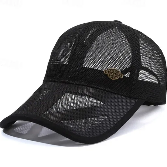 Clearance OUKU Unisex Baseball Cap Sun Hat Black White Mesh Travel Beach Outdoor Vacation Plain Adjustable Sunscreen Fashion