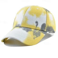Best OUKU Unisex Baseball Cap Sun Hat White Yellow Polyester Print Travel Beach Outdoor Vacation Tie Dye Adjustable Fashion Eye Protection
