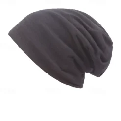 Sale OUKU Unisex Beanie Hat Black Coffee Cotton Travel Beach Outdoor Vacation Plain