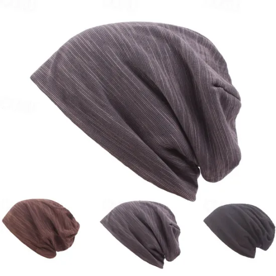 Sale OUKU Unisex Beanie Hat Black Coffee Cotton Travel Beach Outdoor Vacation Plain