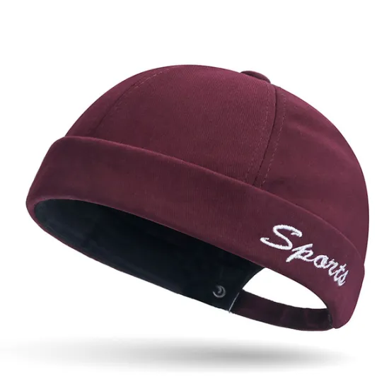 Outlet OUKU Unisex Beanie Hat Docker Cap Brimless Hats Black Red Polyester Fashion Casual Minimalism Outdoor Vacation Plain Adjustable Fashion