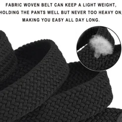 Hot OUKU Unisex Braided Belts Fashionable Simple Knit Buckle Belt Black White Canvas Alloy Plain Outdoor Sports Ideal Gift
