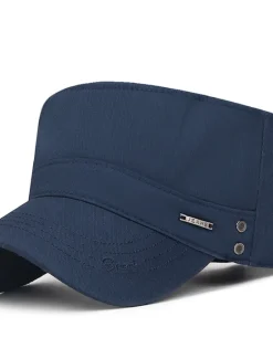 Outlet OUKU Unisex Flat Cap Baseball Cap Military Cap Cadet Hat Black Dark Navy Polyester Warm Vintage Casual Minimalism Outdoor Vacation Plain Adjustable Sunscreen Fashion