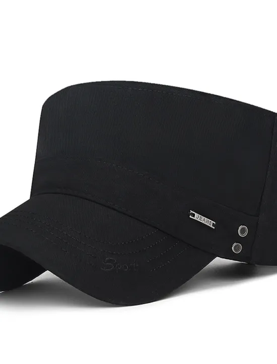 Outlet OUKU Unisex Flat Cap Baseball Cap Military Cap Cadet Hat Black Dark Navy Polyester Warm Vintage Casual Minimalism Outdoor Vacation Plain Adjustable Sunscreen Fashion