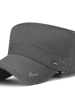 Outlet OUKU Unisex Flat Cap Baseball Cap Military Cap Cadet Hat Black Dark Navy Polyester Warm Vintage Casual Minimalism Outdoor Vacation Plain Adjustable Sunscreen Fashion