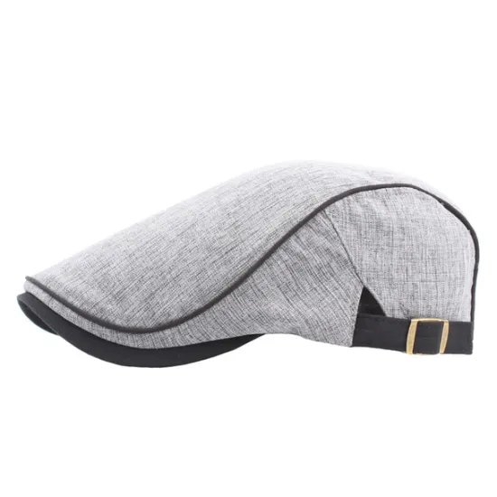 Sale OUKU Unisex Flat Cap Newsboy Cap Black Blue Polyester Retro Travel Beach Outdoor Vacation Plain Adjustable