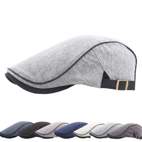 Sale OUKU Unisex Flat Cap Newsboy Cap Black Blue Polyester Retro Travel Beach Outdoor Vacation Plain Adjustable