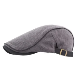 Sale OUKU Unisex Flat Cap Newsboy Cap Black Blue Polyester Retro Travel Beach Outdoor Vacation Plain Adjustable