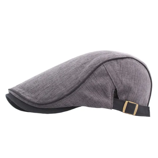 Sale OUKU Unisex Flat Cap Newsboy Cap Black Blue Polyester Retro Travel Beach Outdoor Vacation Plain Adjustable