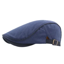 Sale OUKU Unisex Flat Cap Newsboy Cap Black Blue Polyester Retro Travel Beach Outdoor Vacation Plain Adjustable