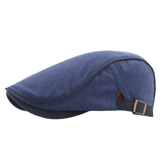 Sale OUKU Unisex Flat Cap Newsboy Cap Black Blue Polyester Retro Travel Beach Outdoor Vacation Plain Adjustable