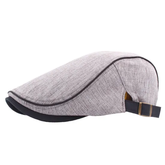 Sale OUKU Unisex Flat Cap Newsboy Cap Black Blue Polyester Retro Travel Beach Outdoor Vacation Plain Adjustable