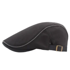 Sale OUKU Unisex Flat Cap Newsboy Cap Black Blue Polyester Retro Travel Beach Outdoor Vacation Plain Adjustable