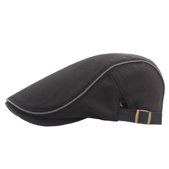 Sale OUKU Unisex Flat Cap Newsboy Cap Black Blue Polyester Retro Travel Beach Outdoor Vacation Plain Adjustable