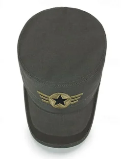 Discount OUKU Unisex Military Cap Cadet Hat Cotton Travel Beach Outdoor Vacation Solid Color Adjustable Fashion Army Green