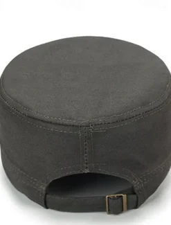 Discount OUKU Unisex Military Cap Cadet Hat Cotton Travel Beach Outdoor Vacation Solid Color Adjustable Fashion Army Green