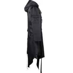 Outlet OUKU Unisex Winter Coat Winter Jacket Formal Evening Buckle All Seasons Halloween Regular Gothic Men's Clothing[Black] Jacket Gothic Men's Clothing[Black]