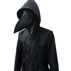 Outlet OUKU Unisex Winter Coat Winter Jacket Formal Evening Buckle All Seasons Halloween Regular Gothic Men's Clothing[Black] Jacket Gothic Men's Clothing[Black]